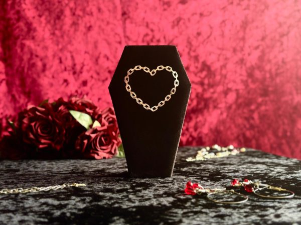 Silver Chain Link Heart Coffin Jewellery Box