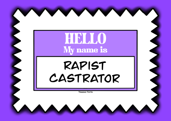 Hello My name is Rapist Castrator A4 Print